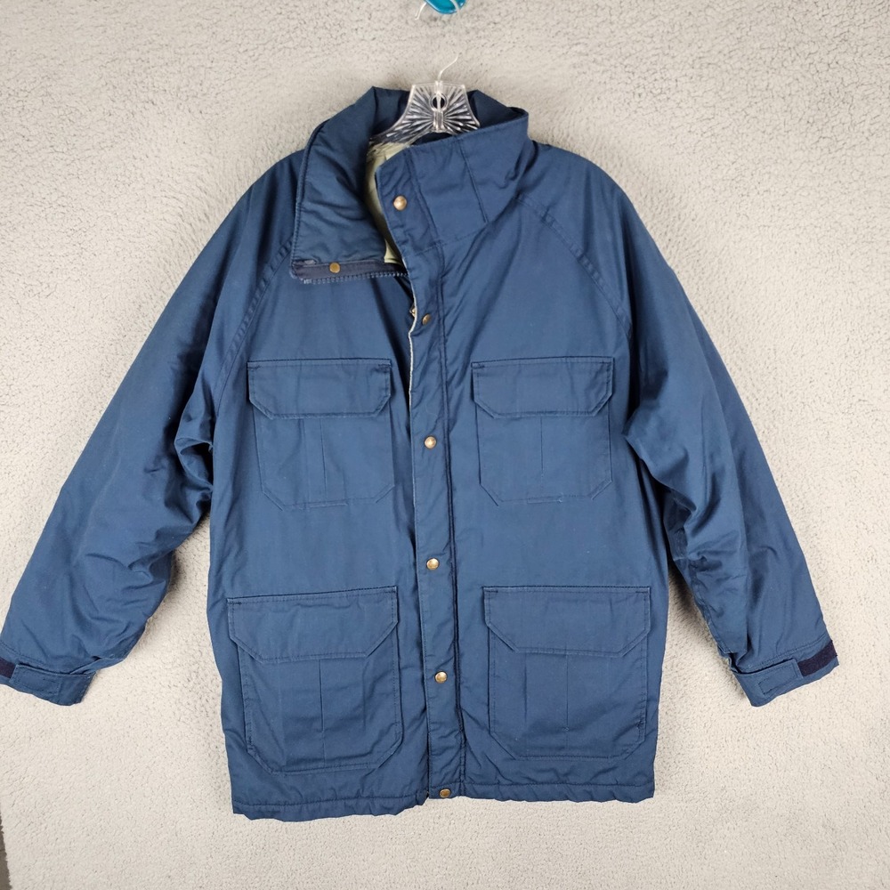 Woolrich Chore Coat Jacket‎ Mens Long Sleeve Workwear Military Cargo Snap Zip-Up